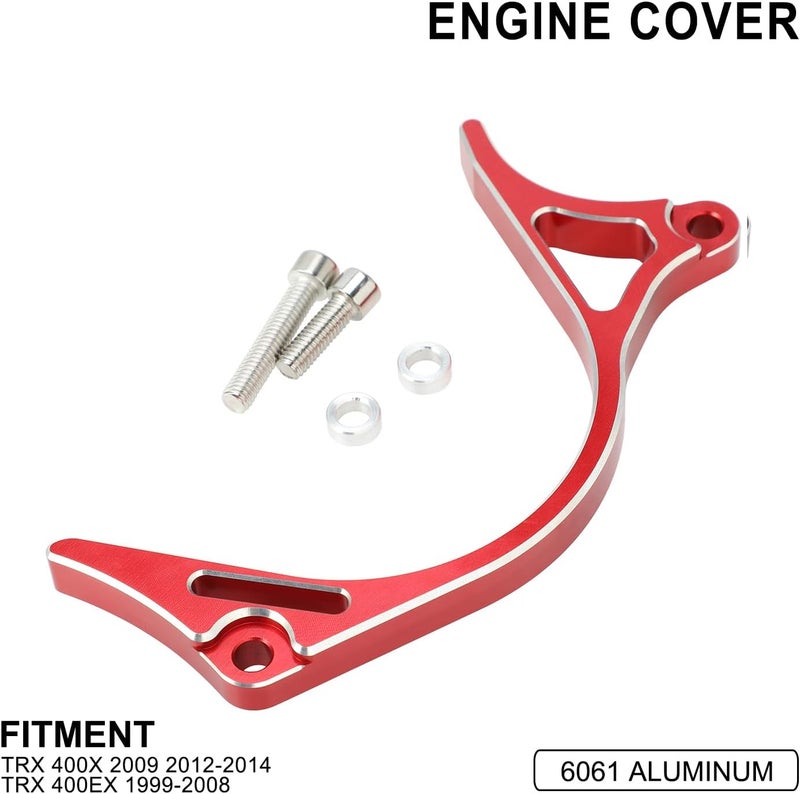 Wacece ATV Case Saver Engine Case Guard CNC for Sportrax 400 TRX 400X 2009 2012-2014 TRX 400EX 1999-2008 Red - Image 2